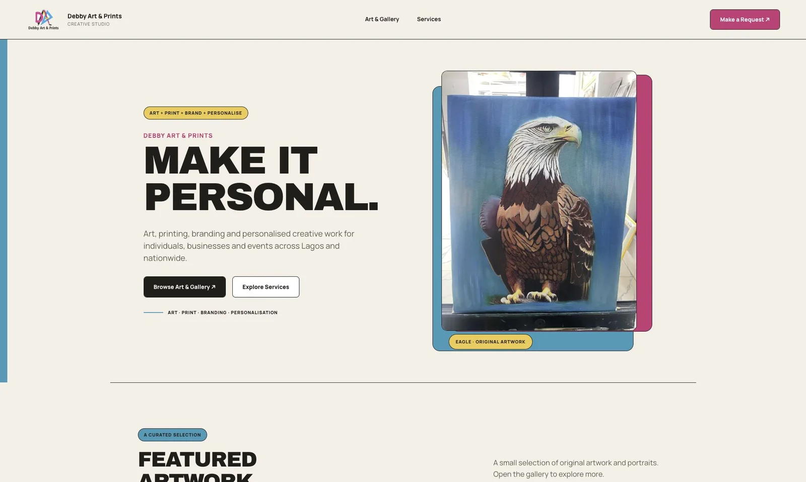 Debby Art & Prints live artwork and creative-services website